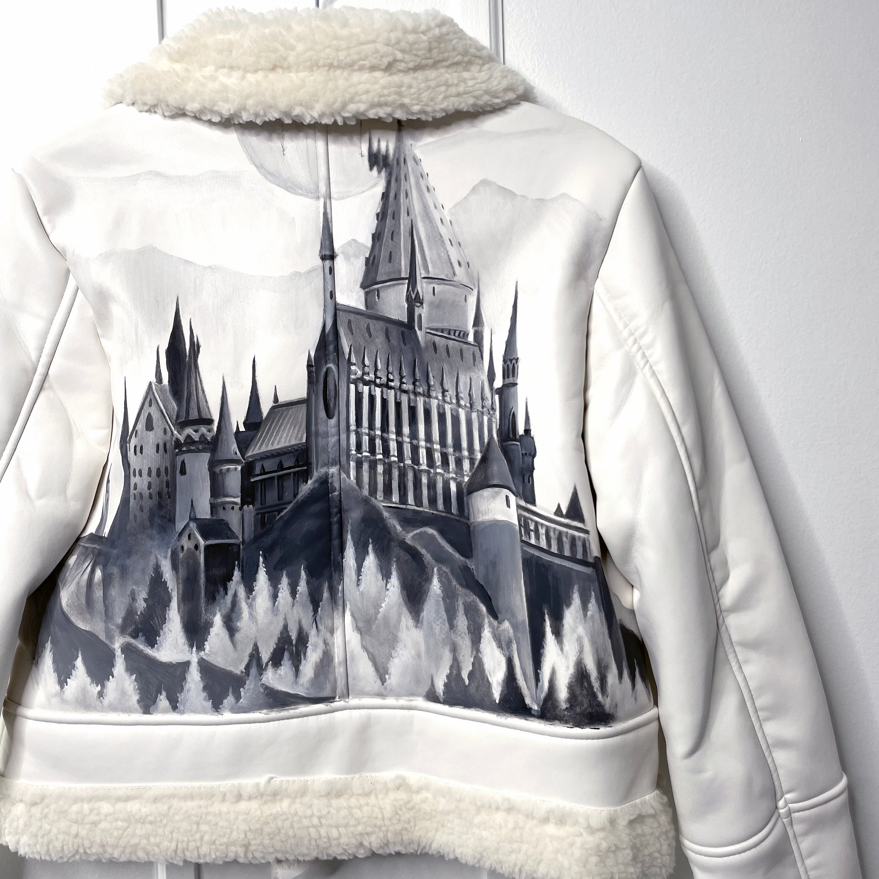"hogwarts" painted jacket